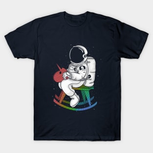 astronaut boy riding woor unicorn T-Shirt